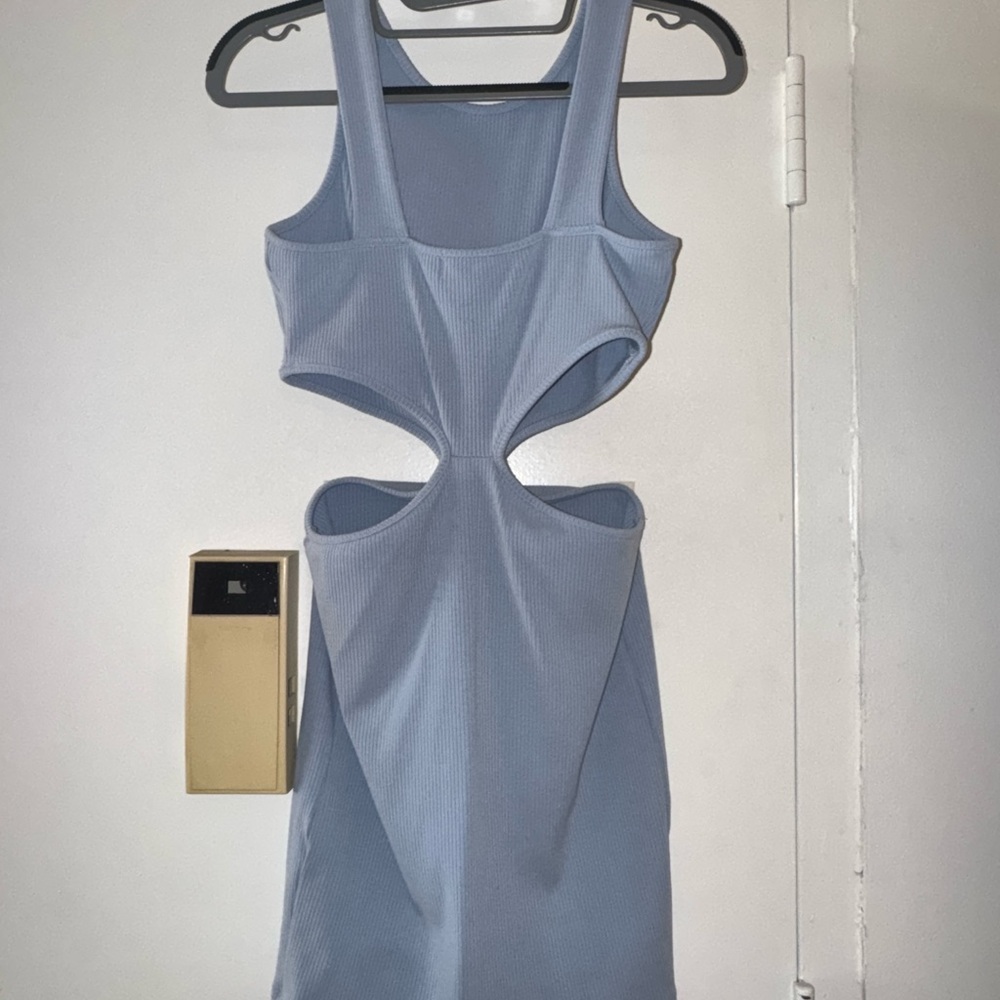 Blue Sleeveless Cut-Out Mini Dress